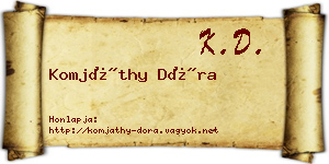 Komjáthy Dóra névjegykártya