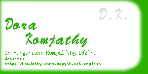 dora komjathy business card